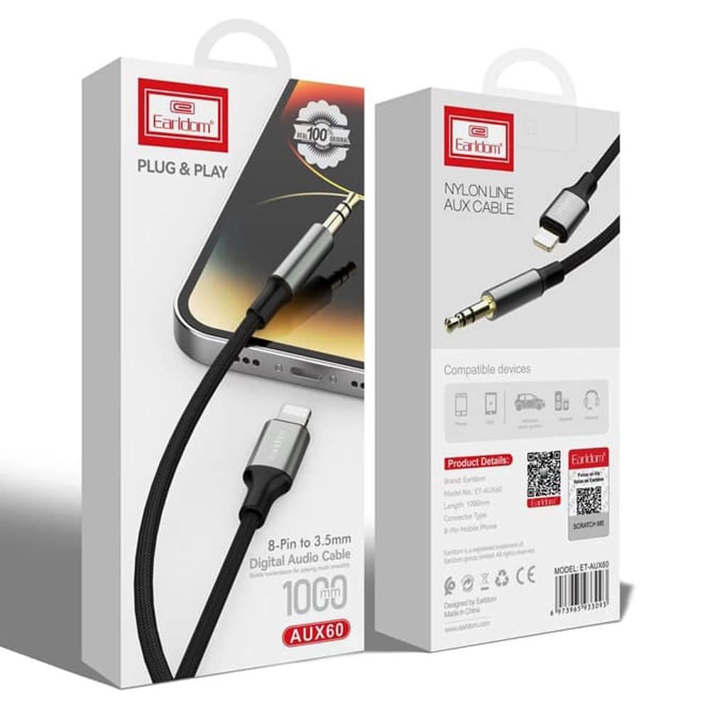Earldom Aux Cable Lighting to 3.5MM ET-AUX60