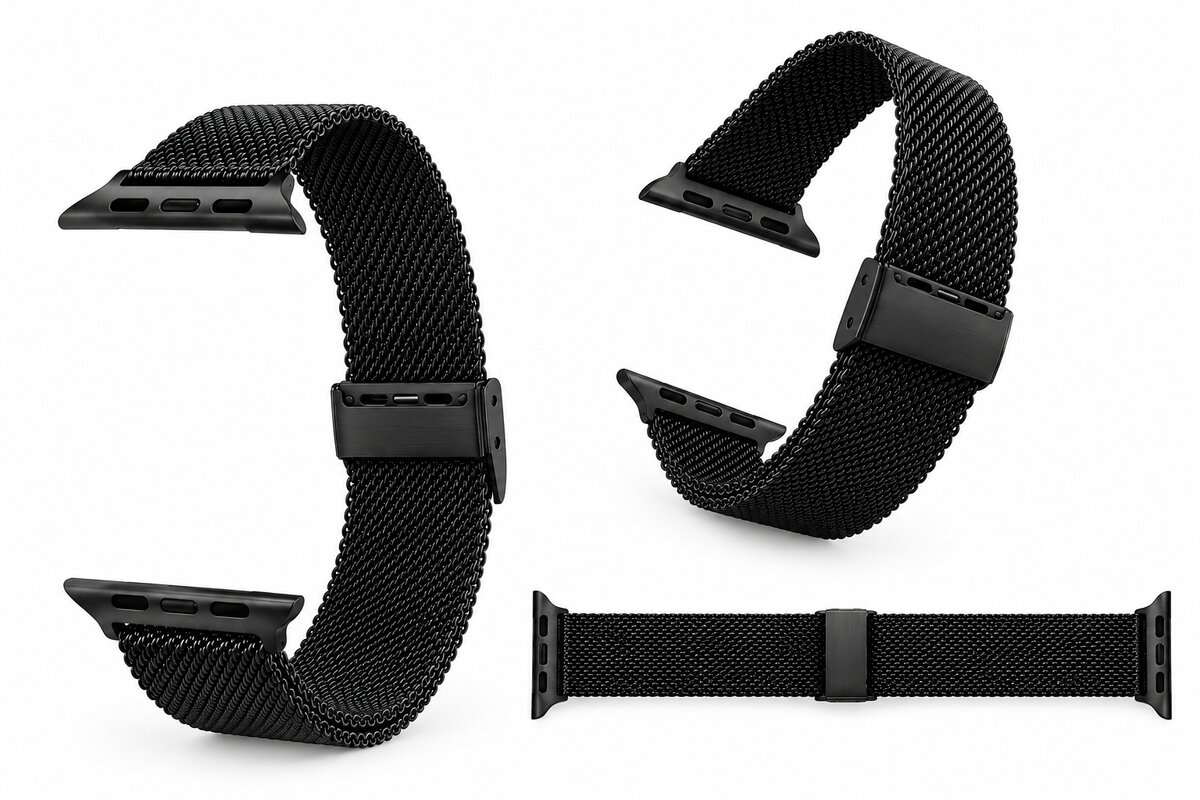 ლითონის სამაჯური Apple Watch-ისთვის BD-21 შავი-ოქროსფერი