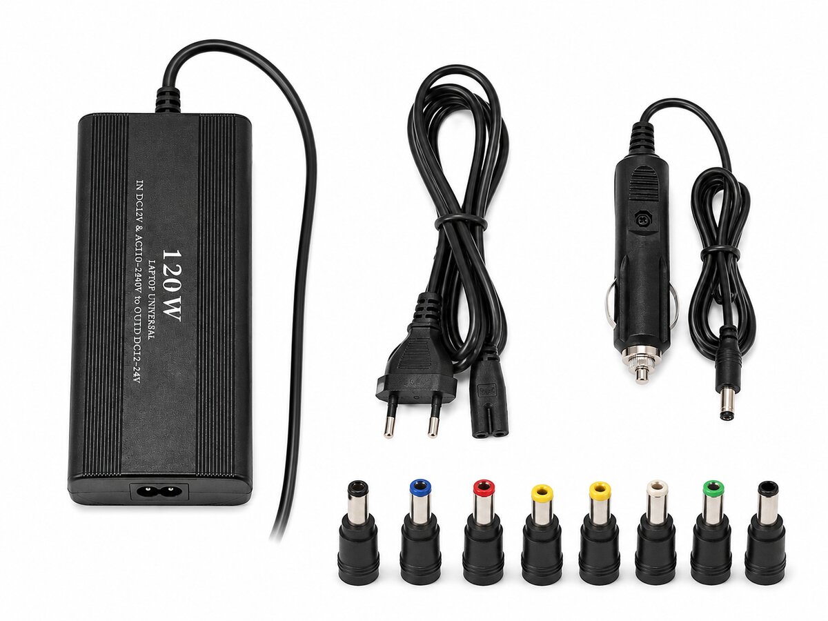 Laptop Charger 120W With Car Charger 10 Pin