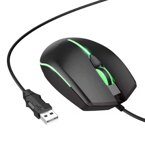Hoco GM37 Wonderful gaming luminous wired mouse Black