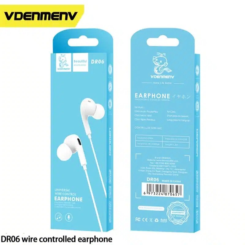 Vdenmenv Earphone DR06 თეთრი
