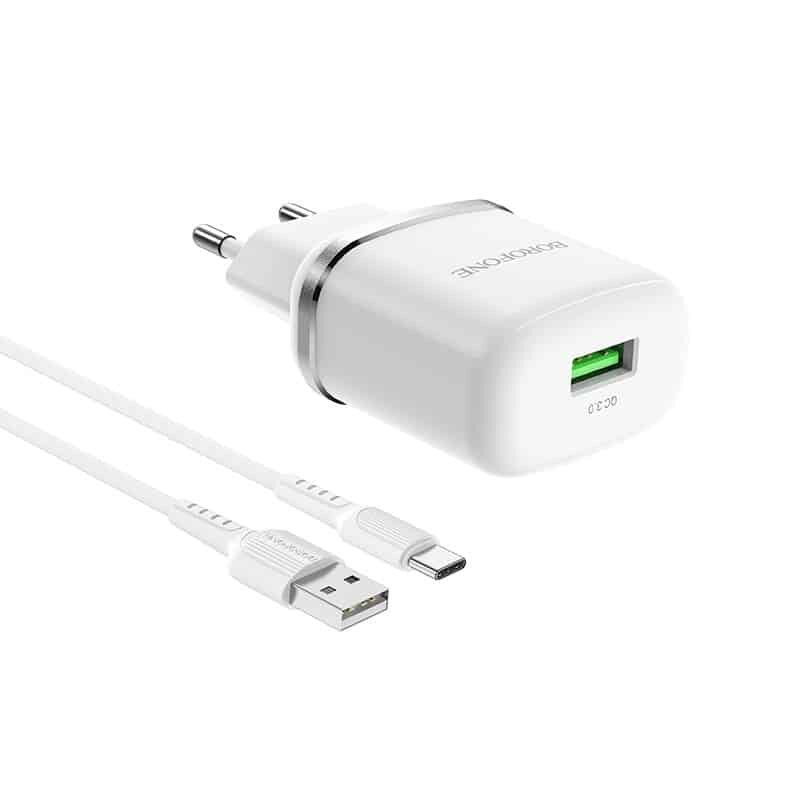 Borofone BA36A High speed single port QC3.0 charger set(Type-C)(EU)