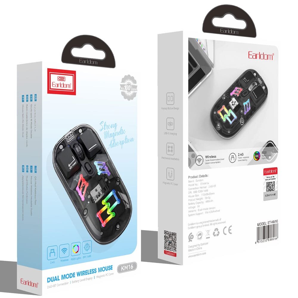 Earldom Dual Mode Wirleess Mouse Black KM16 Black