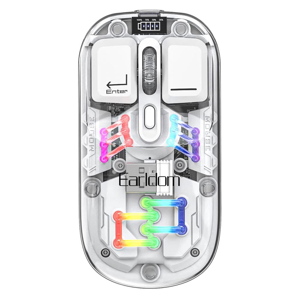 Earldom Dual Mode Wirleess Mouse Black KM16 White