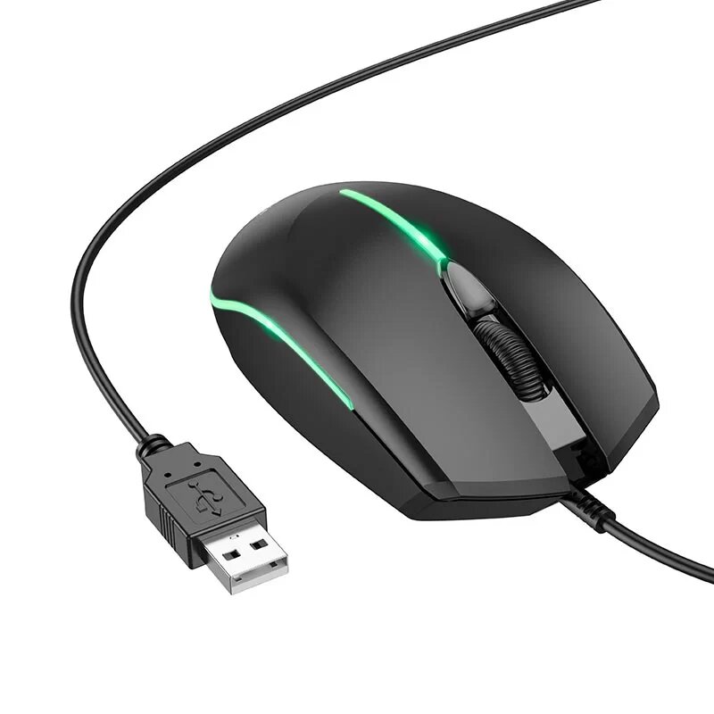 Borofone BG10 Soaring game luminous wired mouse black