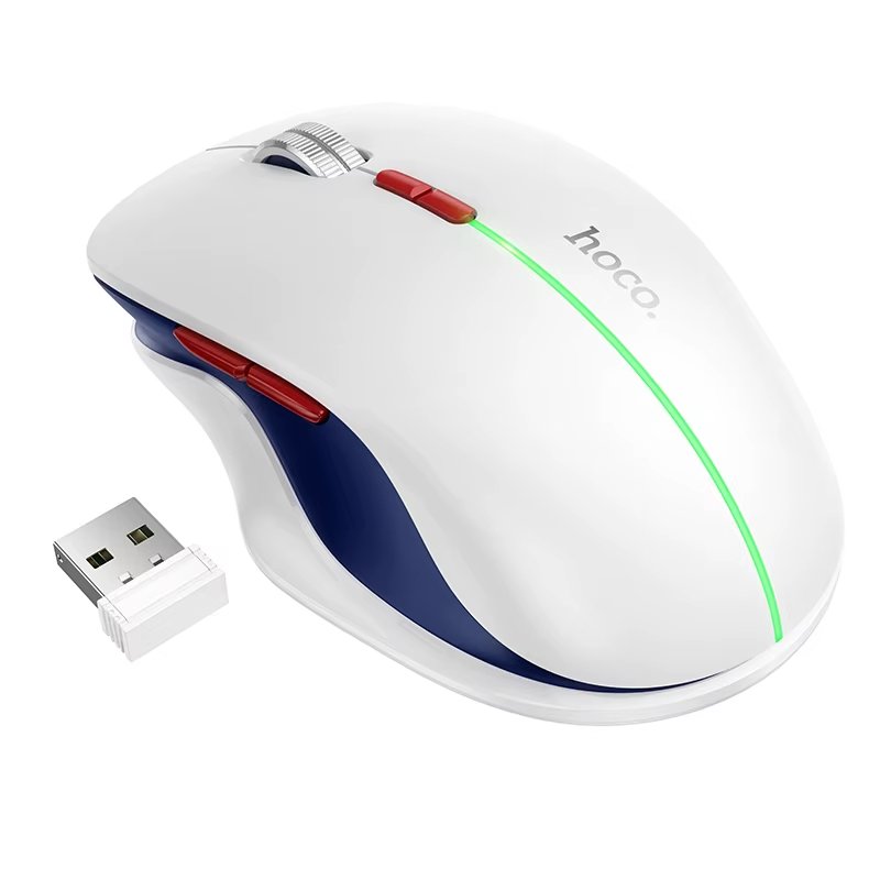 Hoco GM40 Dixon RGB dual-mode wireless mouse(rechargeable version) space white