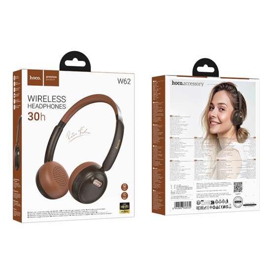 Hoco W62 Verso retro BT headphones Brown