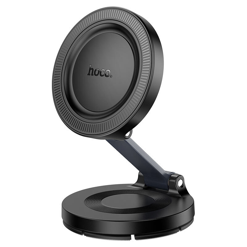 Hoco H61 Show folding ring magnetic car holder(dashboard) black metal gray