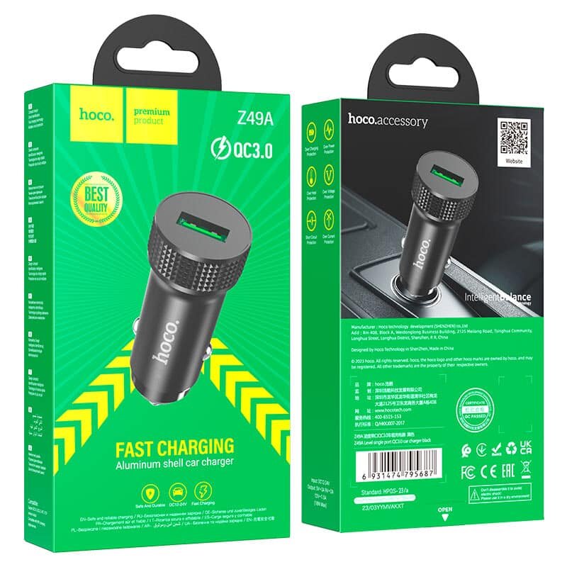 Hoco Z49A Level single port QC3.0 car charger