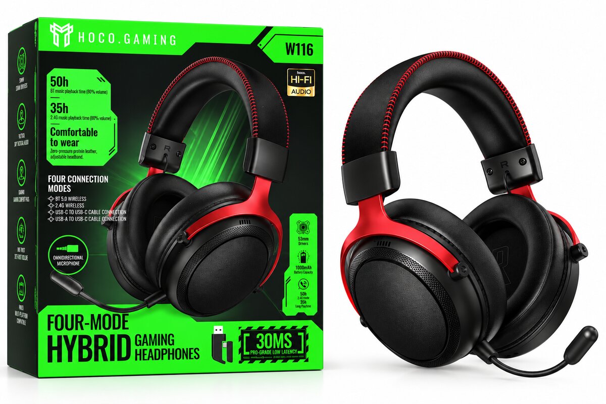 Hoco W116 Shadow 4-mode gaming headphones