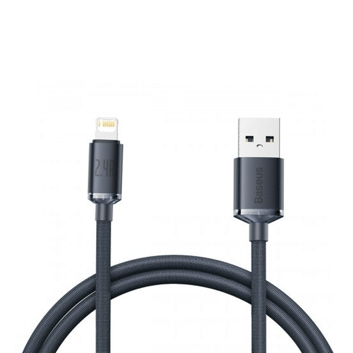Baseus Crystal Shine Series Fast Charging Data Cable USB to iP 2.4A 1.2m Black