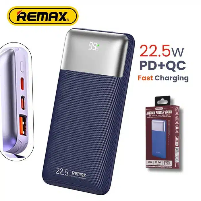 REMAX Kiyuan Series 20W+22.5W PD+QC Fast Charging Power Bank 10000mAh RPP-5 Navy Blue