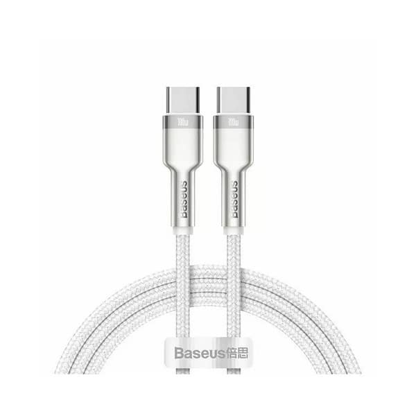 Baseus Crystal Fast Charging Data Cable USB-C to USB-C 100W 1m Moon White