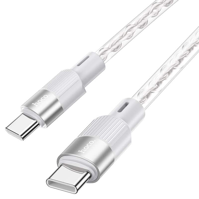 Hoco X99 Crystal junction silicone charging data cable Type-C gray