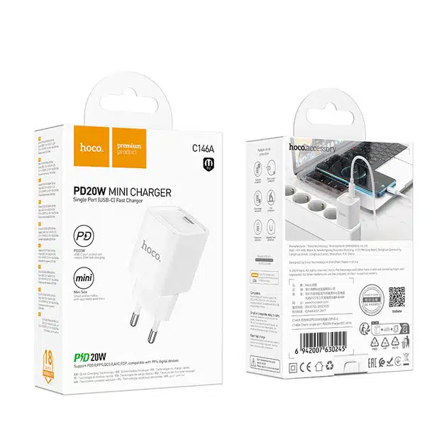 Hoco C146A Charm single port PD20W charger(EU)