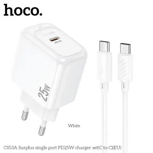 Hoco CS53A Surplus single port PD25W charger set(C to C)(EU)