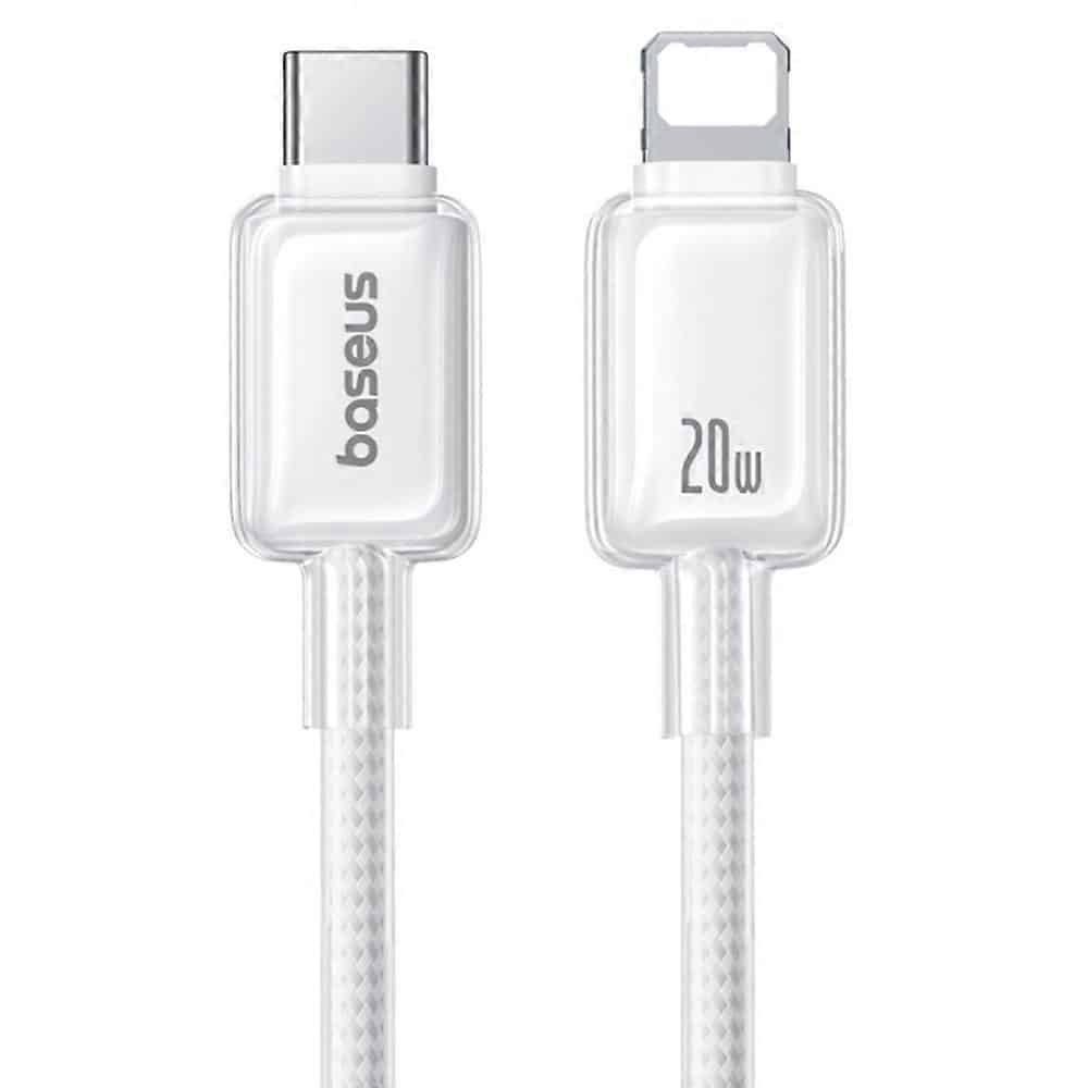 Baseus Crystal Fast Charging Data Cable USB-c to iP 20w 1m Moon White