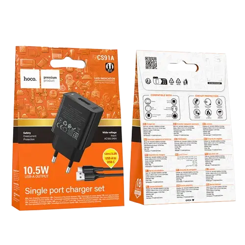 Hoco CS91A Leader single-port charger(EU) black
