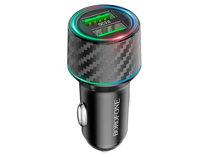 Borofone BZ21A Brilliant 36W dual port QC3.0 car charger black