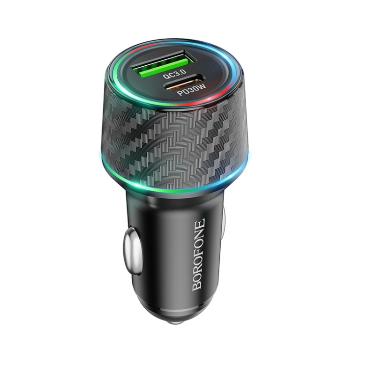 Borofone BZ21 Brilliant 48W dual port  PD30W+QC3.0 car charger black