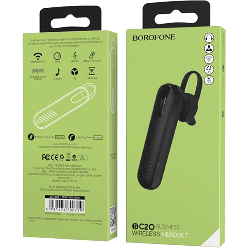 Borofone BC20 Smart business wireless headset black