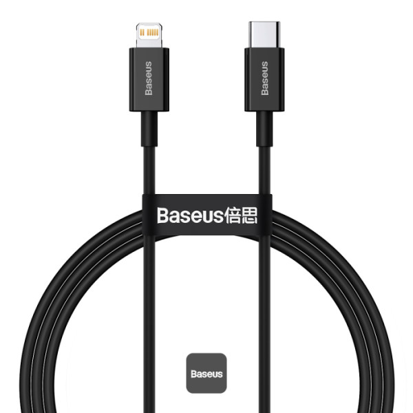 Baseus Foamed Silicone Fast Charging Data Cable USB-C to iP 20W Cosmic Black 1m