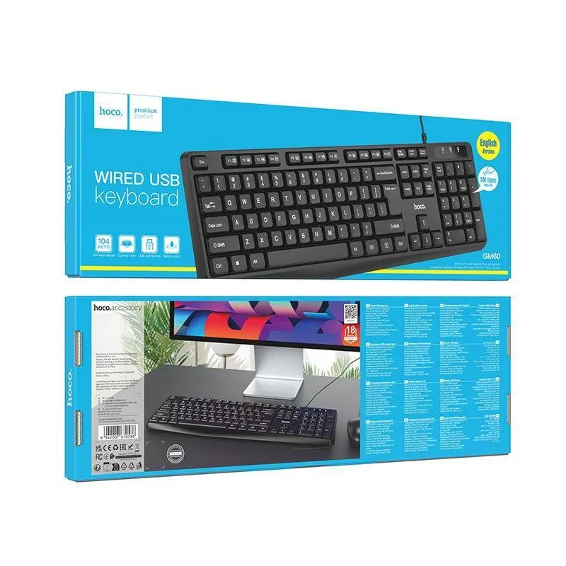 Hoco GM60 Cool wired keyboard(english version) black