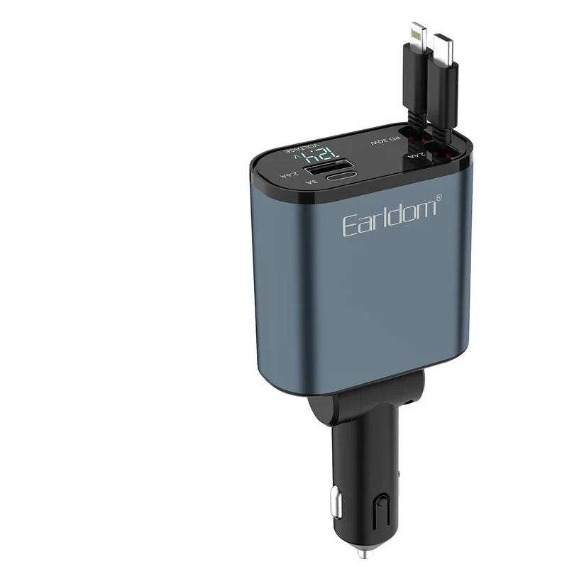 Earldom Retractable Car Charger Max 66W CC38
