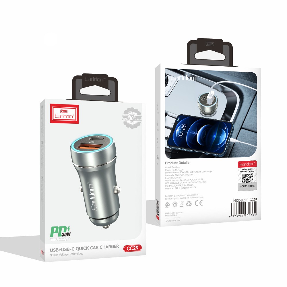 Earldom PD60W Quick Car Charger CC39